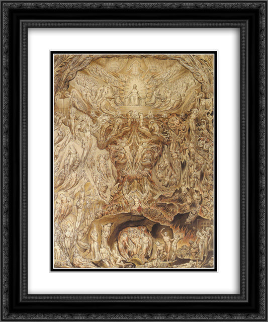 Last Judgement 20x24 Black Ornate Wood Framed Art Print Poster with Double Matting by Blake, William