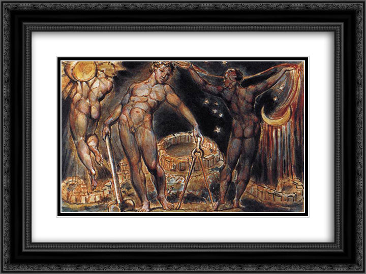 Los 24x18 Black Ornate Wood Framed Art Print Poster with Double Matting by Blake, William