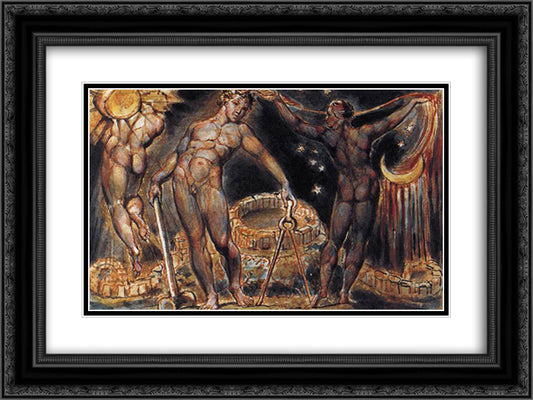 Los 24x18 Black Ornate Wood Framed Art Print Poster with Double Matting by Blake, William