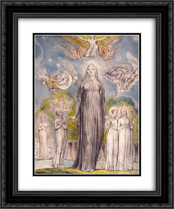 Melancholy 20x24 Black Ornate Wood Framed Art Print Poster with Double Matting by Blake, William