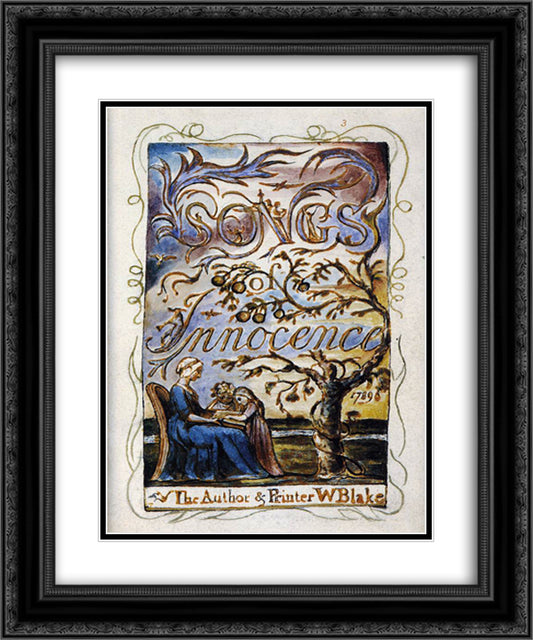 Songs Of Innocence 20x24 Black Ornate Wood Framed Art Print Poster with Double Matting by Blake, William