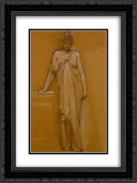 Study of a Classical Maiden 18x24 Black Ornate Wood Framed Art Print Poster with Double Matting by Blake, William