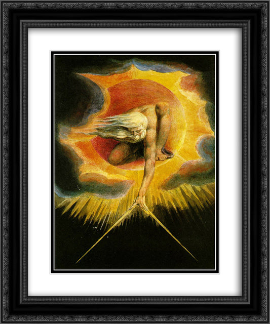 The Ancient of Days 20x24 Black Ornate Wood Framed Art Print Poster with Double Matting by Blake, William