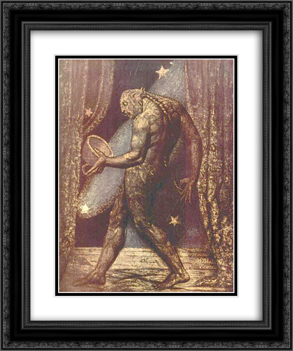 The Ghost of a Flea 20x24 Black Ornate Wood Framed Art Print Poster with Double Matting by Blake, William