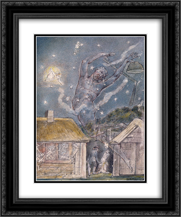 The Goblin 20x24 Black Ornate Wood Framed Art Print Poster with Double Matting by Blake, William