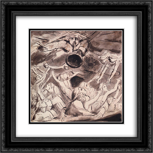 The Resurrection 20x20 Black Ornate Wood Framed Art Print Poster with Double Matting by Blake, William