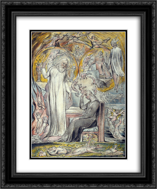 The Spirit of Plato 20x24 Black Ornate Wood Framed Art Print Poster with Double Matting by Blake, William