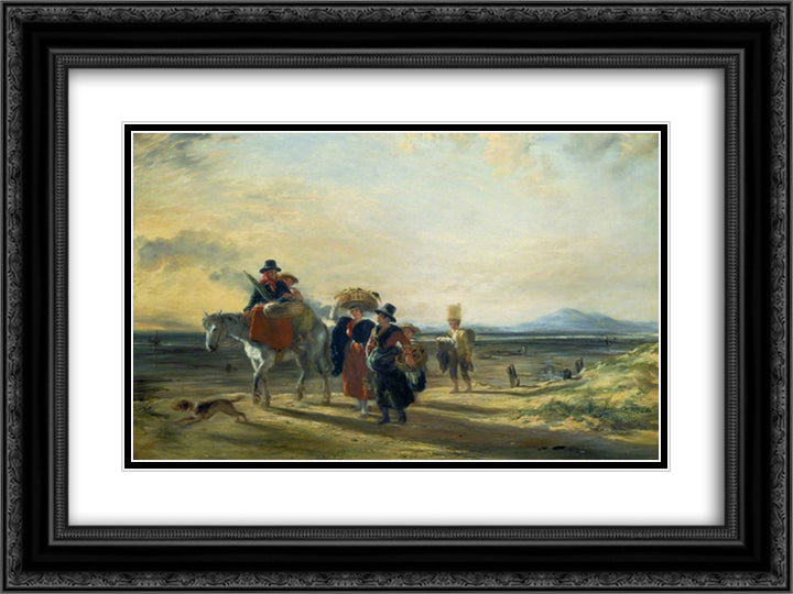 Barmouth Sands 24x18 Black Ornate Wood Framed Art Print Poster with Double Matting by Collins, William