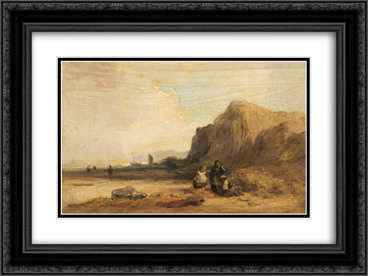 Coast Scene 24x18 Black Ornate Wood Framed Art Print Poster with Double Matting by Collins, William