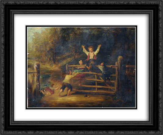 Happy as a King 24x20 Black Ornate Wood Framed Art Print Poster with Double Matting by Collins, William