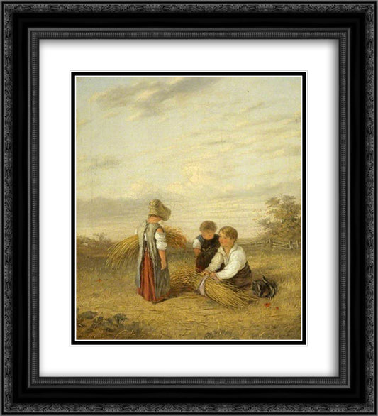 Harvest Time 20x22 Black Ornate Wood Framed Art Print Poster with Double Matting by Collins, William