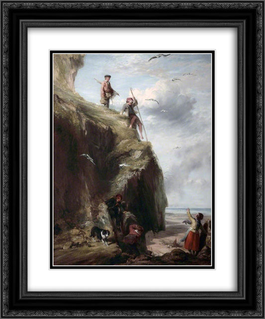 Returning from the Haunts of the Seafowl 20x24 Black Ornate Wood Framed Art Print Poster with Double Matting by Collins, William