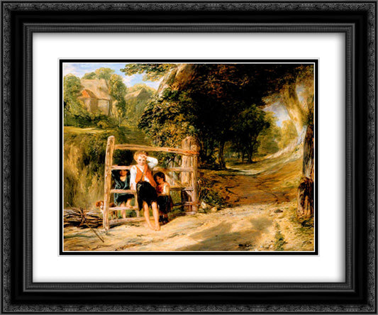 Rustic Civility 24x20 Black Ornate Wood Framed Art Print Poster with Double Matting by Collins, William