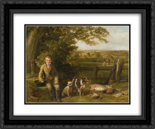 The Day's Bag 24x20 Black Ornate Wood Framed Art Print Poster with Double Matting by Collins, William