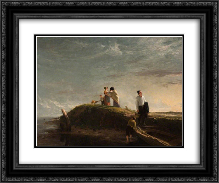 The Reluctant Departure 24x20 Black Ornate Wood Framed Art Print Poster with Double Matting by Collins, William