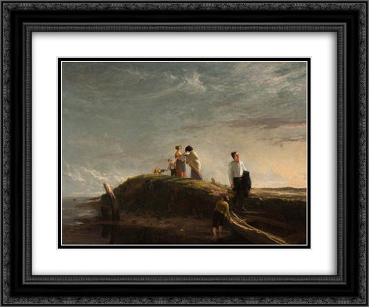 The Reluctant Departure 24x20 Black Ornate Wood Framed Art Print Poster with Double Matting by Collins, William