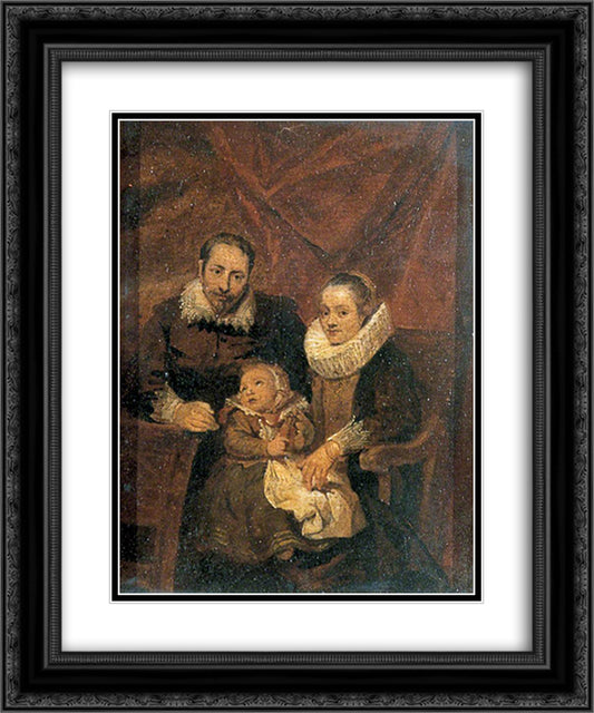 The Snyders Family 20x24 Black Ornate Wood Framed Art Print Poster with Double Matting by Collins, William