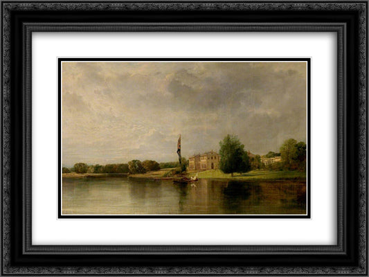 The South and East Front of Clumber House, Nottinghamshire 24x18 Black Ornate Wood Framed Art Print Poster with Double Matting by Collins, William