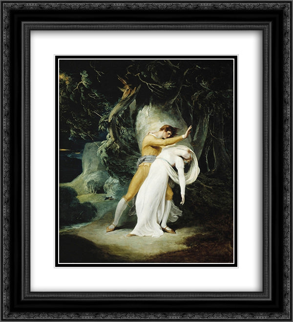 Celadon and Amelia 20x22 Black Ornate Wood Framed Art Print Poster with Double Matting by Hamilton, William