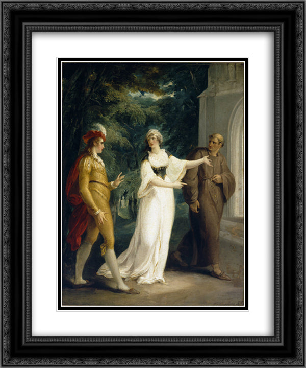Olivia's proposal 20x24 Black Ornate Wood Framed Art Print Poster with Double Matting by Hamilton, William
