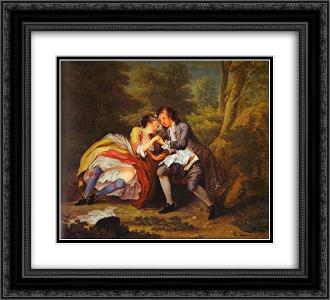 After (Outdoor Scene) 22x20 Black Ornate Wood Framed Art Print Poster with Double Matting by Hogarth, William