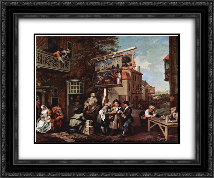 Election propaganda 24x20 Black Ornate Wood Framed Art Print Poster with Double Matting by Hogarth, William