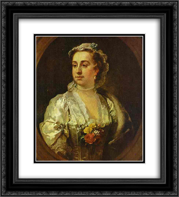 Mrs Catherine Edwards 20x22 Black Ornate Wood Framed Art Print Poster with Double Matting by Hogarth, William
