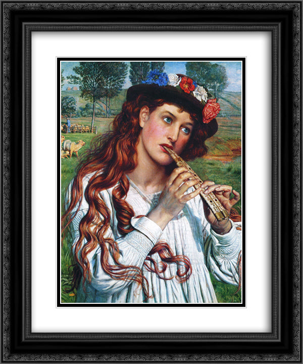 Amaryllis 20x24 Black Ornate Wood Framed Art Print Poster with Double Matting by Hunt, William Holman