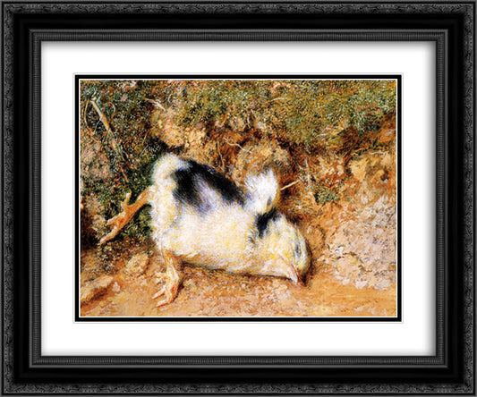 John Ruskin's dead chick 24x20 Black Ornate Wood Framed Art Print Poster with Double Matting by Hunt, William Holman