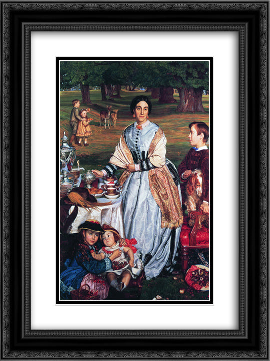 Lady Fairbairn with her Children 18x24 Black Ornate Wood Framed Art Print Poster with Double Matting by Hunt, William Holman