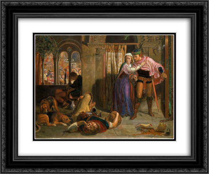 The Eve of Saint Agnes 24x20 Black Ornate Wood Framed Art Print Poster with Double Matting by Hunt, William Holman