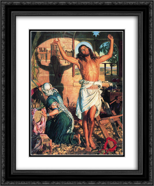 The Shadow of Death 20x24 Black Ornate Wood Framed Art Print Poster with Double Matting by Hunt, William Holman