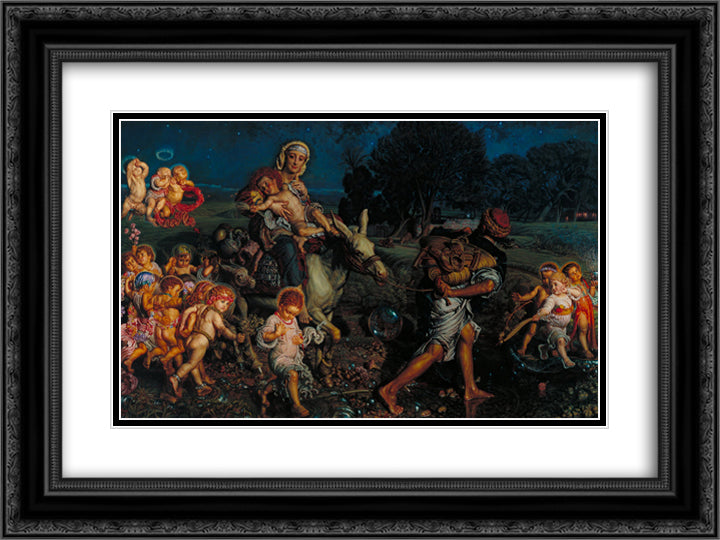 The Triumph of the Innocents 24x18 Black Ornate Wood Framed Art Print Poster with Double Matting by Hunt, William Holman