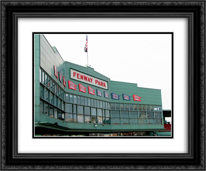 Fenway Park 24x20 Black Ornate Wood Framed Art Print Poster with Double Matting