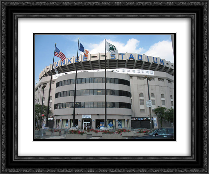 Yankee Stadium 24x20 Black Ornate Wood Framed Art Print Poster with Double Matting