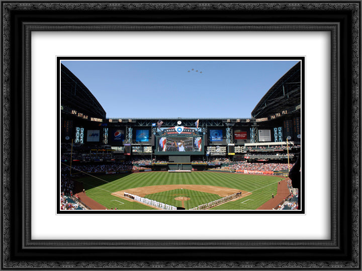 Chase Field 24x18 Black Ornate Wood Framed Art Print Poster with Double Matting
