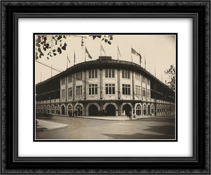 Forbes Field 24x20 Black Ornate Wood Framed Art Print Poster with Double Matting