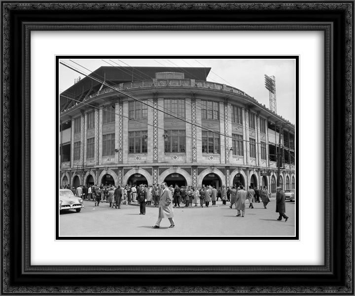 Forbes Field 24x20 Black Ornate Wood Framed Art Print Poster with Double Matting