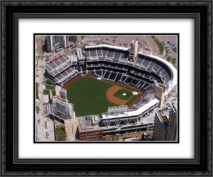 Petco Park 24x20 Black Ornate Wood Framed Art Print Poster with Double Matting