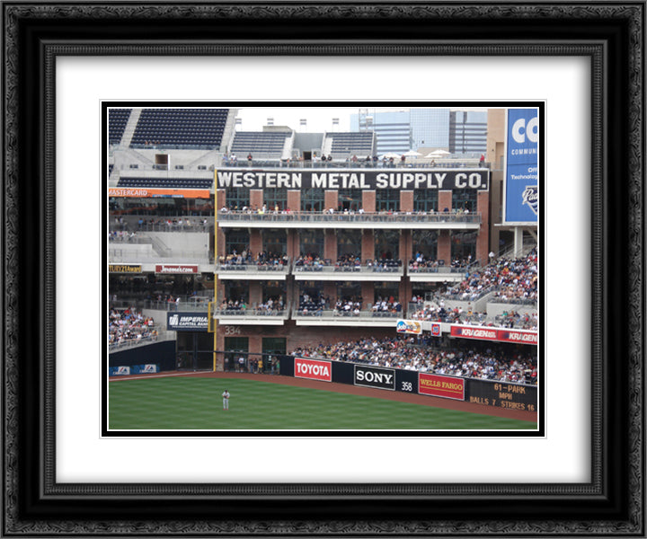 Petco Park 24x20 Black Ornate Wood Framed Art Print Poster with Double Matting