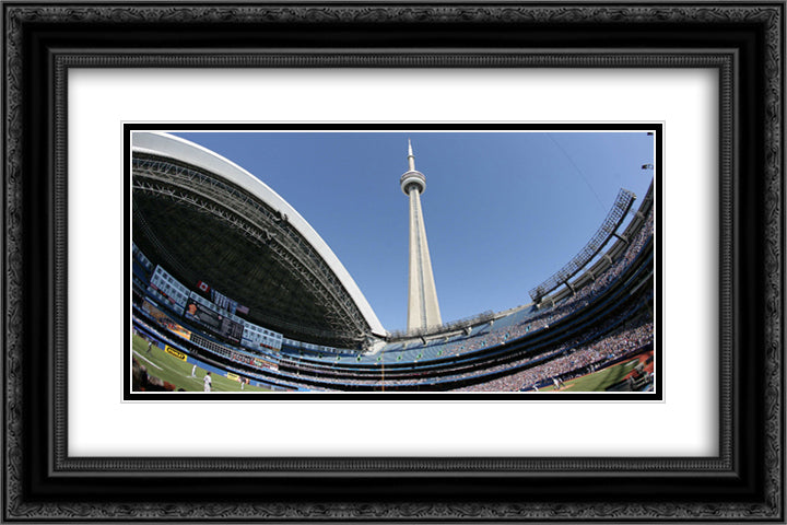 Rogers Centre 24x16 Black Ornate Wood Framed Art Print Poster with Double Matting