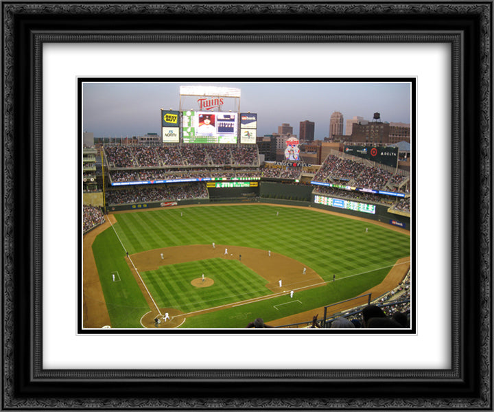 Target Field 24x20 Black Ornate Wood Framed Art Print Poster with Double Matting