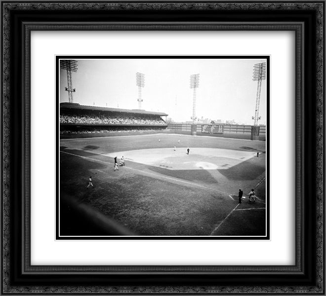 Shibe Park 22x20 Black Ornate Wood Framed Art Print Poster with Double Matting