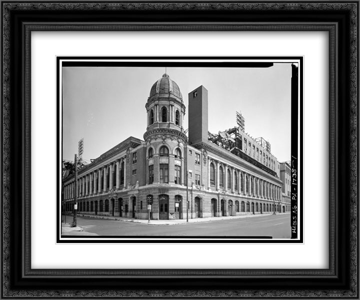 Shibe Park 24x20 Black Ornate Wood Framed Art Print Poster with Double Matting