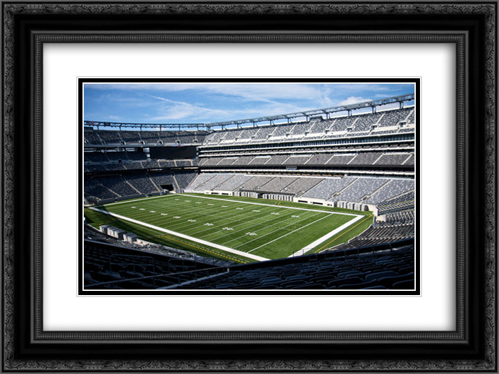MetLife Stadium 24x18 Black Ornate Wood Framed Art Print Poster with Double Matting