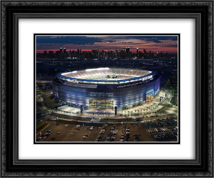 MetLife Stadium 24x20 Black Ornate Wood Framed Art Print Poster with Double Matting