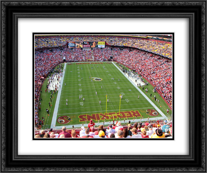 FedEx Field 24x20 Black Ornate Wood Framed Art Print Poster with Double Matting