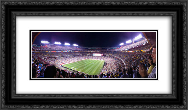 FedEx Field 24x14 Black Ornate Wood Framed Art Print Poster with Double Matting