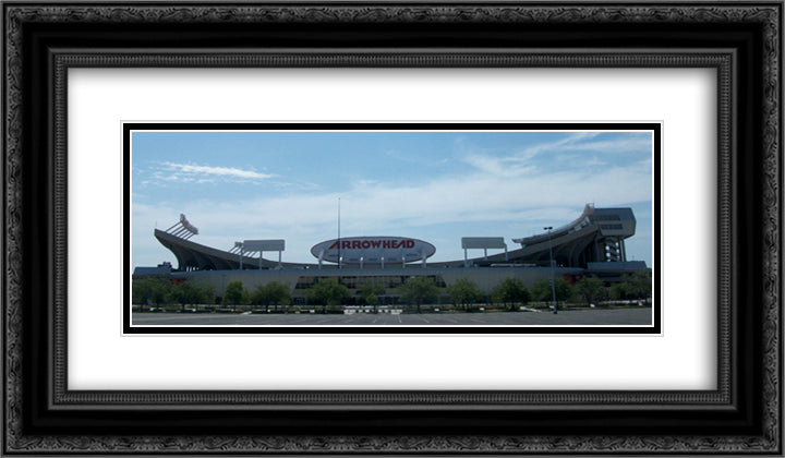 Arrowhead Stadium 24x14 Black Ornate Wood Framed Art Print Poster with Double Matting