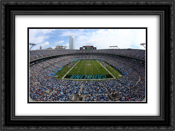 Bank of America Stadium 24x18 Black Ornate Wood Framed Art Print Poster with Double Matting